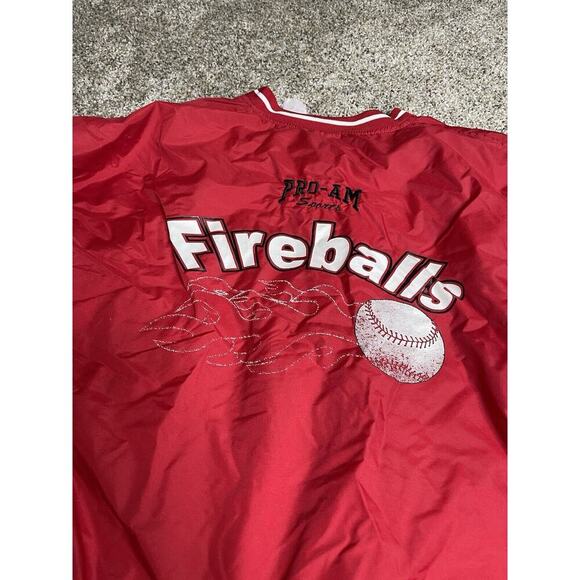 Vintage 90s Rawlings ‘Fireballs’ Pullover Windbreaker Lined Jacket Mens 2XL - Picture 2 of 9